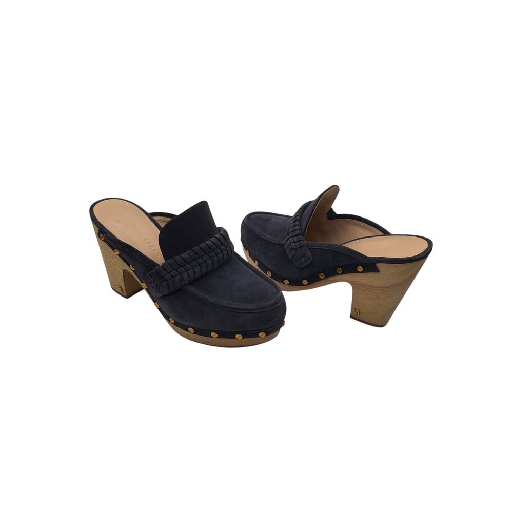⭐️ Women’s UGG Blue Suede Clogs Mules Size 8 Preppy Boho Designer Luxury Chic